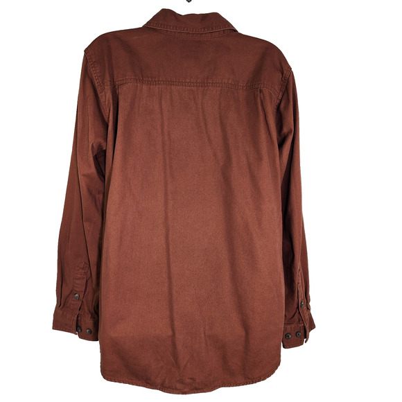 Duluth Trading Women's 40 Grit Work Shirt Brown Standard Fit Long Sleeve Large - Picture 2 of 8